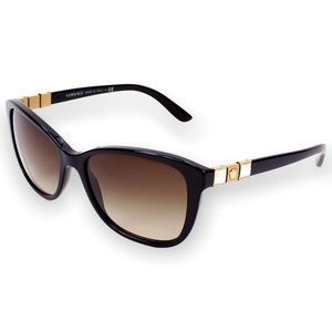 Versace Women’s Black w/ Gradient Lens 4293-B Gold Medusa Logo Cateye Sunglasses